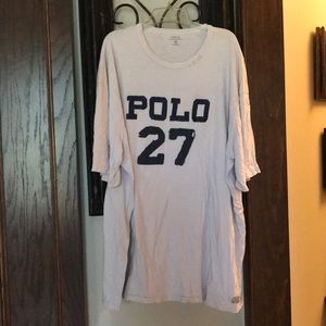 3XLT White Polo Brand Jersey Tee